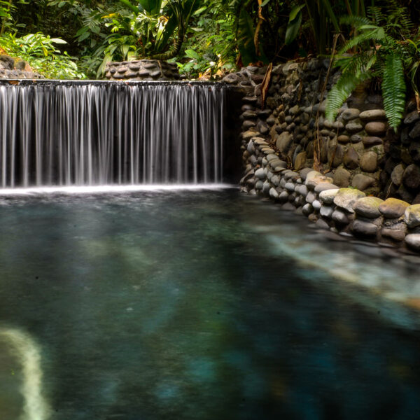Geothermal hot springs at the foot of Arenal Volcano