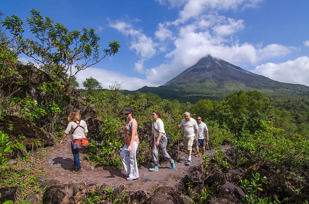 Hiking the 1968 lava trail inside Arenal National Park, Costa Rica