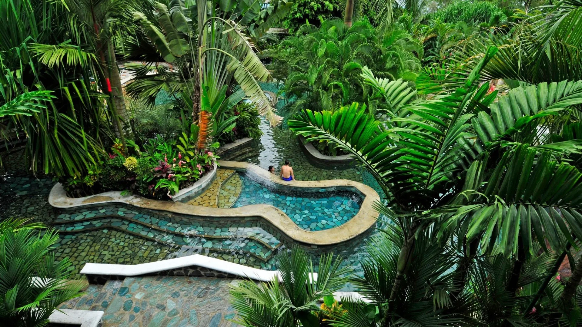 Natural geothermal hot springs at the foot of Arenal Volcano, Costa Rica