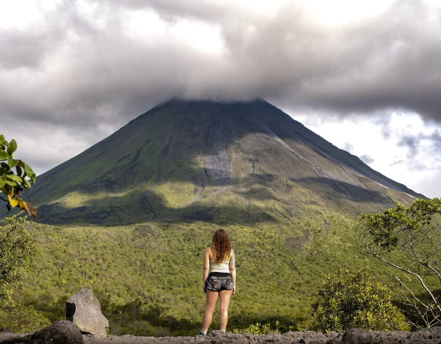 Arenal Volcano rising above the national park forest, Costa Rica