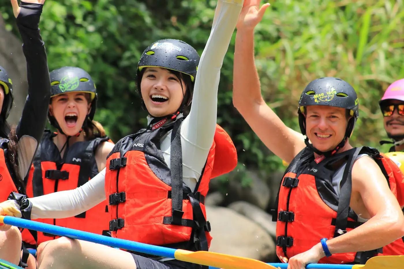 White water rafting on Class II-III rapids of the Balsa River in La Fortuna