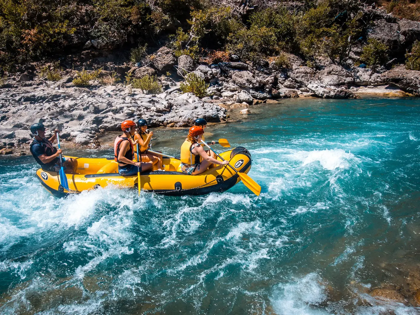 White water rafting on Class II-III rapids of the Balsa River in La Fortuna