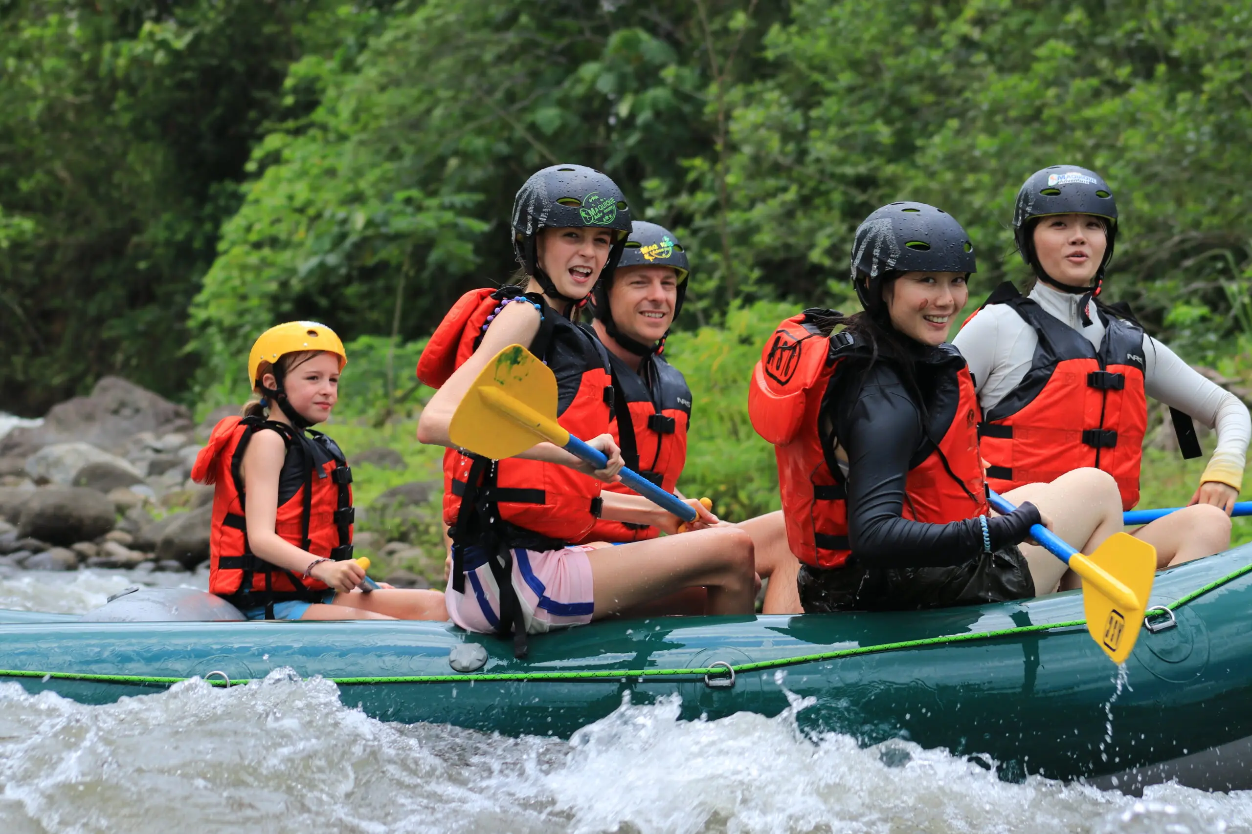 White water rafting on Class II-III rapids of the Balsa River in La Fortuna