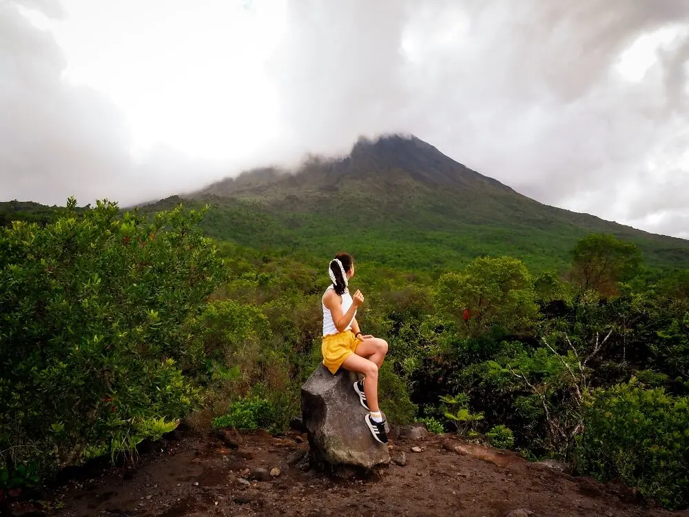 Arenal Volcano rising above the national park forest, Costa Rica